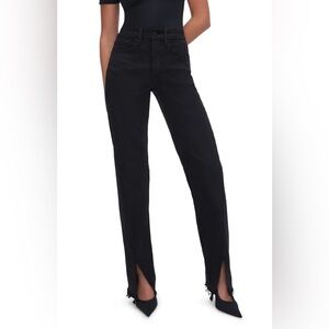 Good American Black Straight Leg Jeans